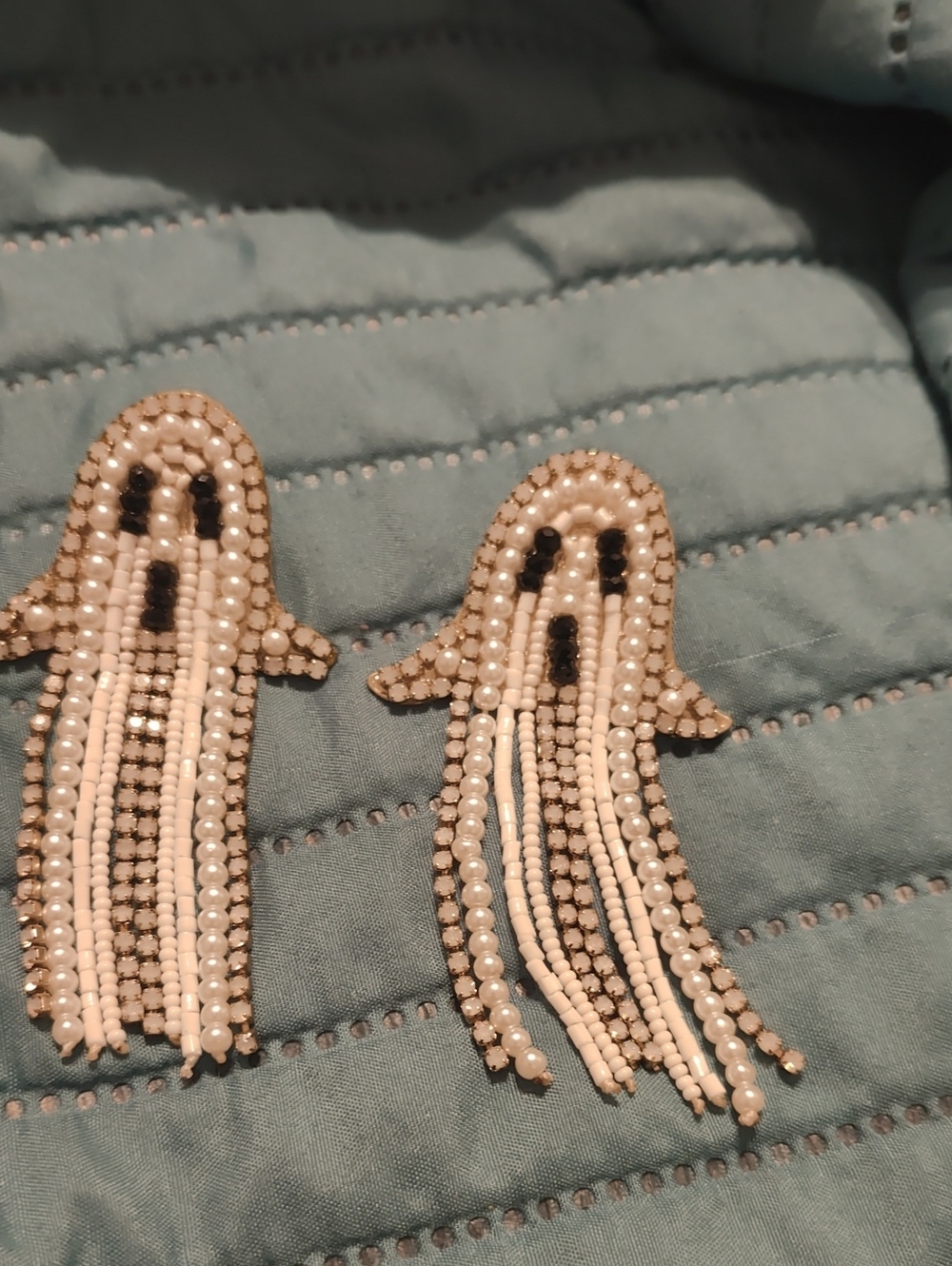 Beaded White Ghost Drop Earrings - Women Accessories
